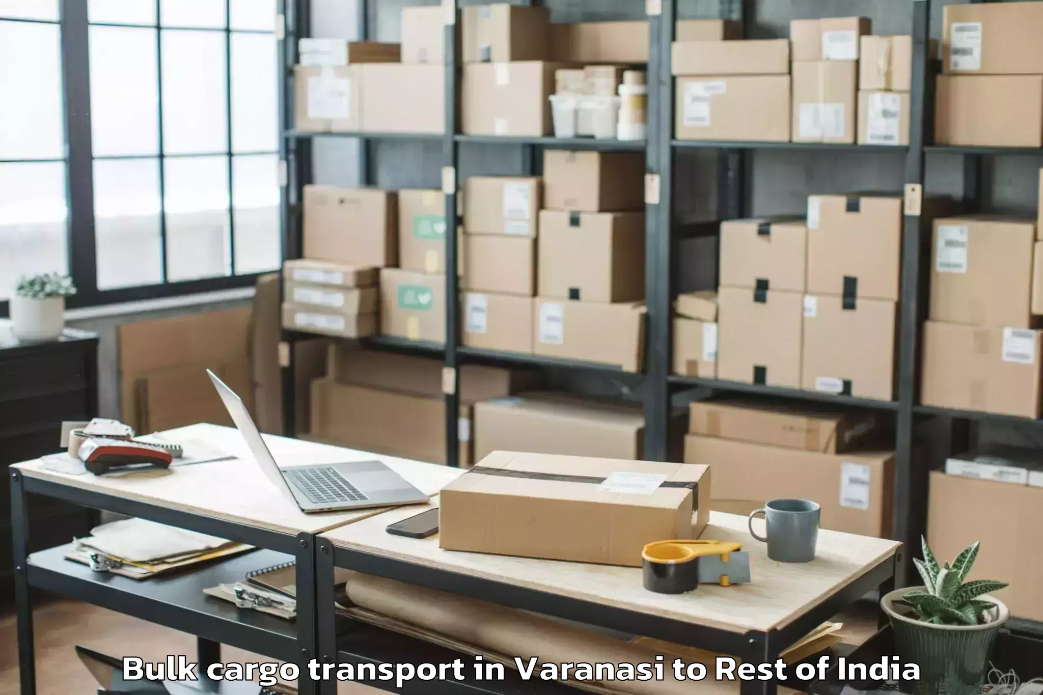 Book Varanasi to Charar E Shrief Bulk Cargo Transport Online